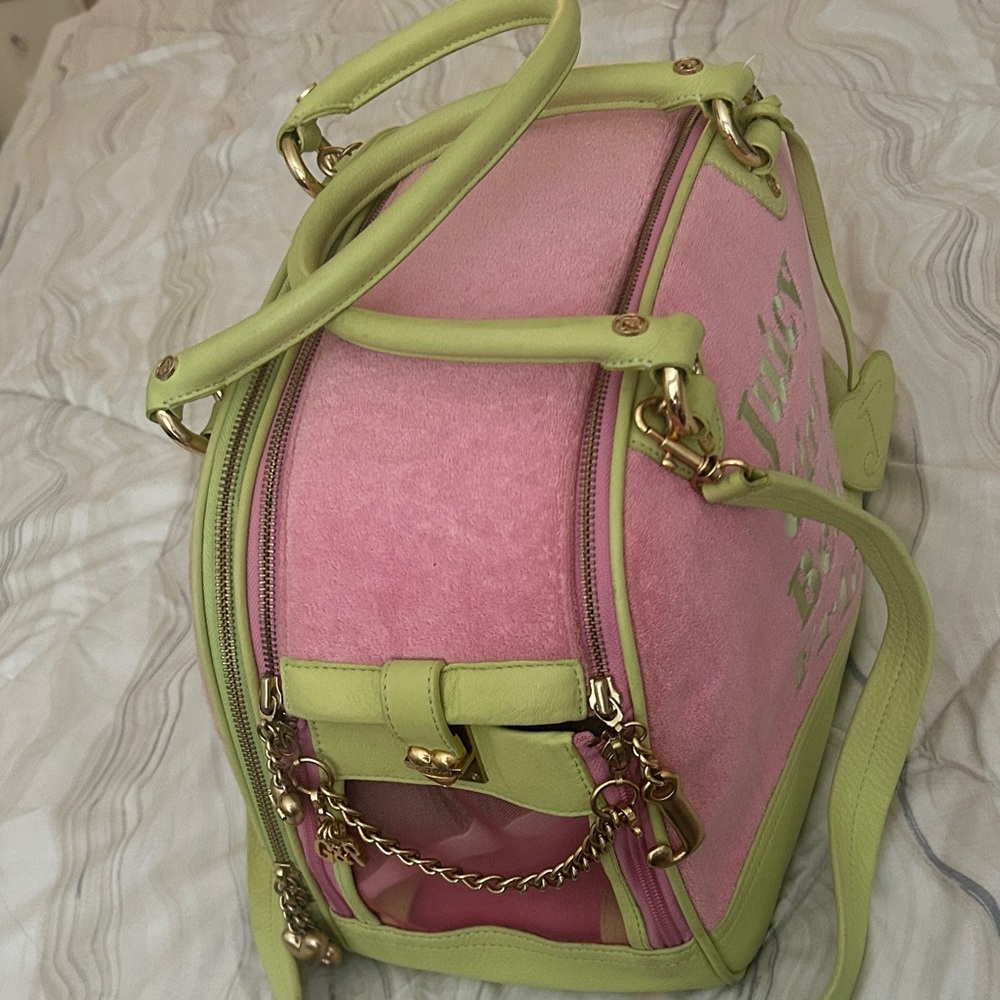 Juicy Couture Pink and Lime Pet Carrier